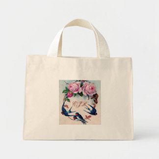  slikken en rozen op cyaan mini tote bag