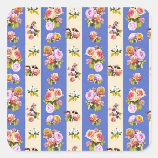 Slikken en rozen vierkante sticker (Voorkant)