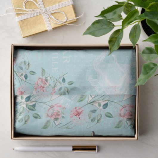  slikt Aqua Pink-papier Tissuepapier (Geschenk)