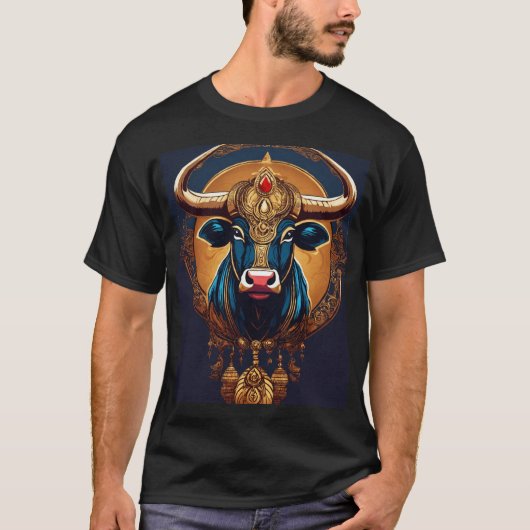 Slim Abstract Brahma Bull Logo T-shirt (Voorkant)