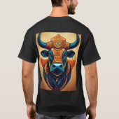 Slim Abstract Brahma Bull Logo T-shirt (Achterkant)