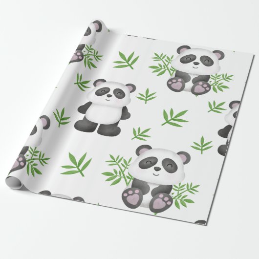 SLIM ALS EEN PANDA BEER BAMBOO CHINA CADEAUPAPIER (Uitgerold)