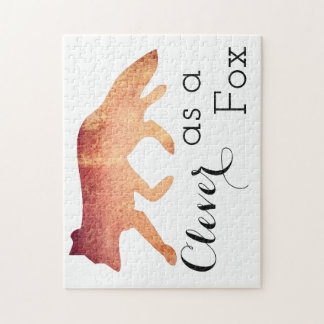 Slim als een Vos Typografische Aquarel Legpuzzel