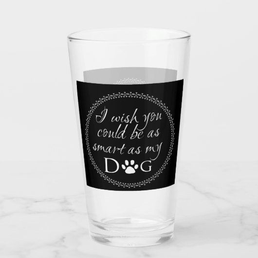 Slim als mijn hond-Glass Cup Glas (Achterkant)