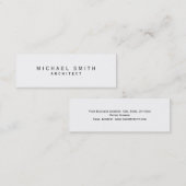 Slim Architect Moderne Simple Minimal Carte de vis (Devant / Derrière)