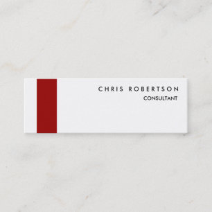 Slim Black White Red Stripe Chic-Visitekaartje Mini Visitekaartje