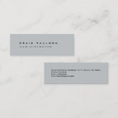 Slim Clean Carte de visite gris simple et élégant (Devant / Derrière)