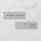 Slim élégant Carte de visite de maquillage gris (Devant / Derrière)