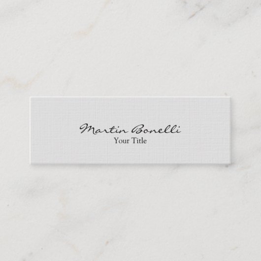 Slim élégant lin gris Carte de visite tendance (Devant)