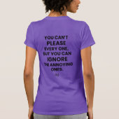 Slim Fit T-shirt: Kan niet iedereen tevreden stell T-shirt (Achterkant)
