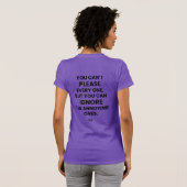 Slim Fit T-shirt: Kan niet iedereen tevreden stell T-shirt (Achterkant volledig)