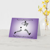 Slim Girl Tennis Player Carte d'anniversaire (Fleur jaune)