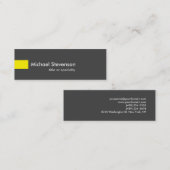 Slim Gray Yellow Unique Consultant Mini Visitekaartje (Voorkant / Achterkant)