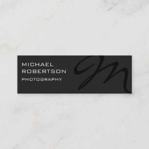 Slim Grey Black Monogram Fotografie Visitekaartje