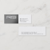 Slim Grey White Monogram Manager Visitekaartje (Voorkant / Achterkant)