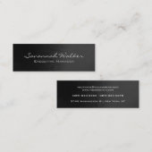 Slim Grijs Handschrift Professioneel Modern Trendy Mini Visitekaartje (Voorkant / Achterkant)