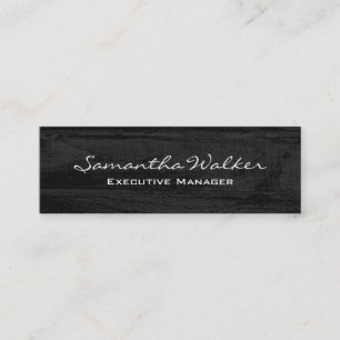 Slim Handschrift Modern Trendy Grey Wood Mini Visitekaartje