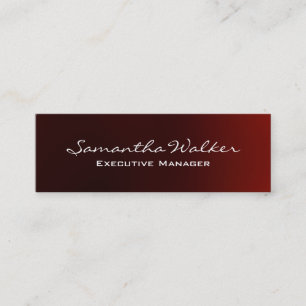 Slim Handschrift Modern Trendy Reddish Brown Mini Visitekaartje