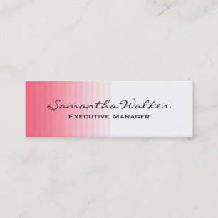 Slim Handschrift Modern Trendy Roze Wit Mini Visitekaartje
