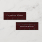 Slim Handschrift Modern Trendy Wall Bricks Mini Visitekaartje (Voorkant / Achterkant)