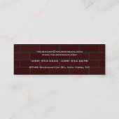 Slim Handschrift Modern Trendy Wall Bricks Mini Visitekaartje (Achterkant)