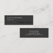 Slim Modern Grey Attorney at Law Carte de visite (Devant / Derrière)