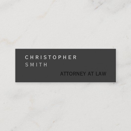Slim Modern Grey Attorney at Law Carte de visite (Devant)