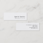 Slim Modern Plain Black White Professional Mini Visitekaartje (Voorkant / Achterkant)