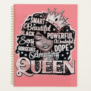 Slim Mooi Verbazingwekkend Zwart Koningin Melanin Planner