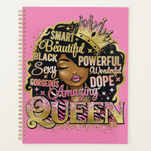 Slim Mooi Verbazingwekkend Zwart Koningin Melanin Planner