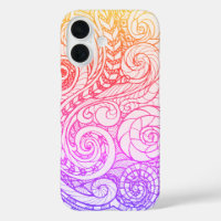 Slim Rainbow Doodle iPhone 16 Coque