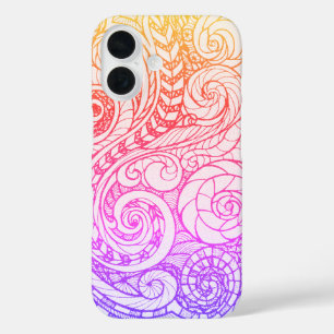 Slim Rainbow Doodle iPhone 16 Coque