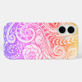 Slim Rainbow Doodle iPhone 16 Coque (Verso (horizontal))