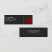 Slim Red Gray Monogram Fotografiet Visitekaartje (Voorkant / Achterkant)
