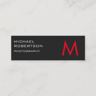 Slim Red Gray Monogram Fotografiet Visitekaartje