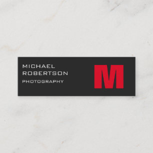 Slim Red Gray Monogram Fotografiet Visitekaartje