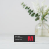 Slim Red Gray Monogram Fotografiet Visitekaartje (Staand voorkant)