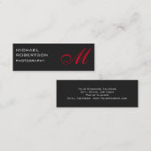 Slim Red Gray Monogram Fotografiet Visitekaartje (Voorkant / Achterkant)