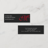 Slim Red Gray Monogram Fotografiet Visitekaartje (Voorkant / Achterkant)