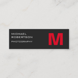 Slim Red Gray Monogram Fotografiet Visitekaartje