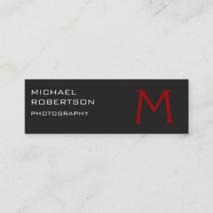 Slim Red Gray Monogram Fotografiet Visitekaartje