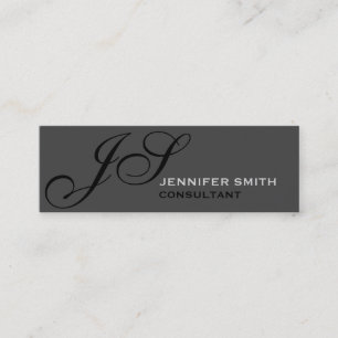 Slim Script Monogram Consultant grijs Visitekaartj Mini Visitekaartje