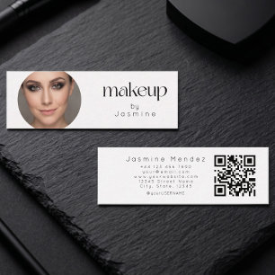 Slim White Clean Beauty Professional MUA Foto Qr Mini Visitekaartje