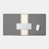 Slim White Yellow Racing Stripes Sur Elegant Grey (Clavier et souris)