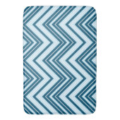 Slim Zigzag Patroon Blauw & Wit Badmat (Voorkant Verticaal)