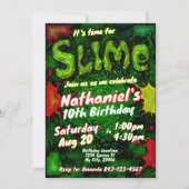 Slime anniversaire invitation enfants soirée slime (Devant)