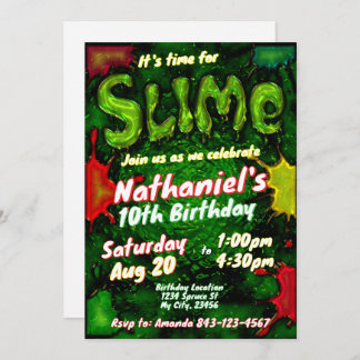 Slime anniversaire invitation enfants soirée slime