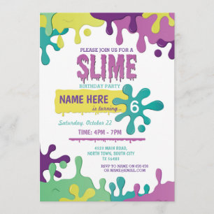 Slime Birthday Drivers Girls Pink Invitation
