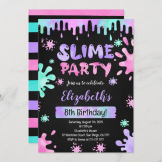 Slime Birthday Invitation
