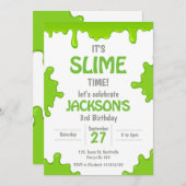 Slime Birthday Invitation (Devant / Derrière)
